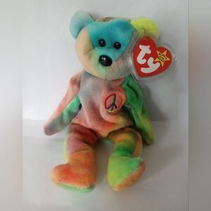1996 Ty Beanie Baby Colorful Peace Bear